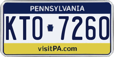 PA license plate KTO7260
