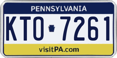 PA license plate KTO7261