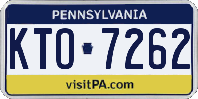 PA license plate KTO7262