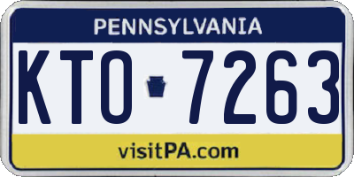 PA license plate KTO7263
