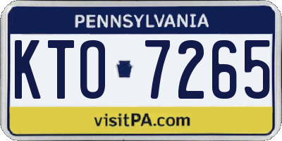 PA license plate KTO7265