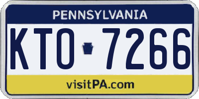 PA license plate KTO7266