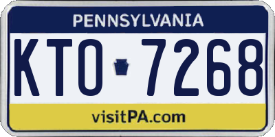 PA license plate KTO7268