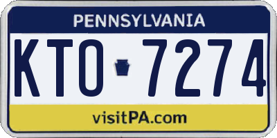 PA license plate KTO7274