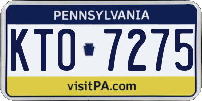 PA license plate KTO7275