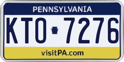 PA license plate KTO7276