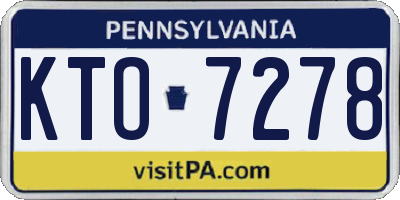 PA license plate KTO7278