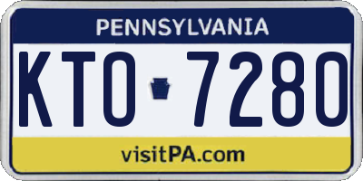 PA license plate KTO7280
