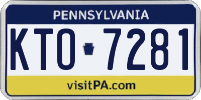 PA license plate KTO7281