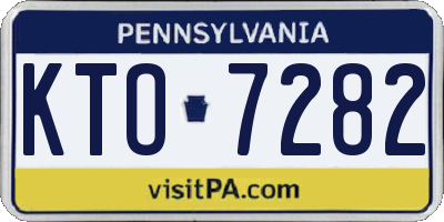 PA license plate KTO7282