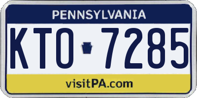 PA license plate KTO7285