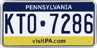 PA license plate KTO7286