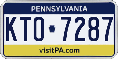 PA license plate KTO7287