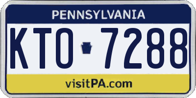 PA license plate KTO7288