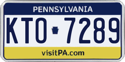 PA license plate KTO7289