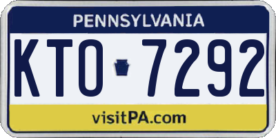 PA license plate KTO7292