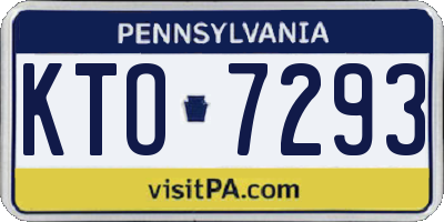 PA license plate KTO7293