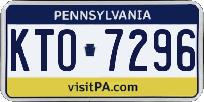 PA license plate KTO7296