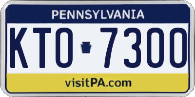 PA license plate KTO7300