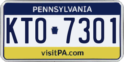 PA license plate KTO7301