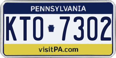 PA license plate KTO7302