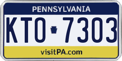 PA license plate KTO7303