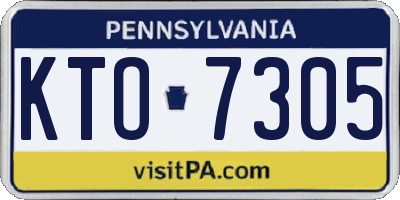 PA license plate KTO7305
