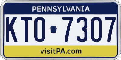 PA license plate KTO7307