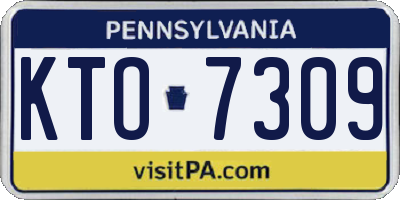 PA license plate KTO7309
