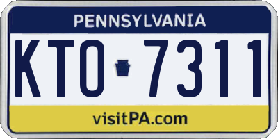 PA license plate KTO7311