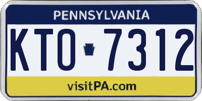 PA license plate KTO7312