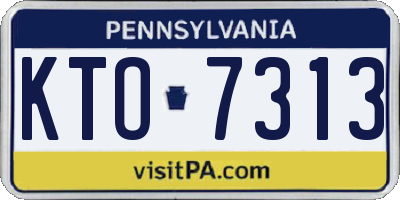 PA license plate KTO7313