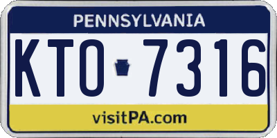 PA license plate KTO7316