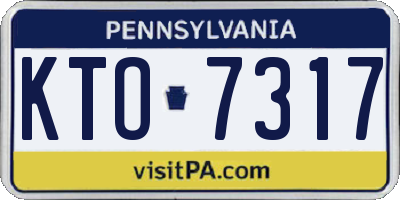 PA license plate KTO7317