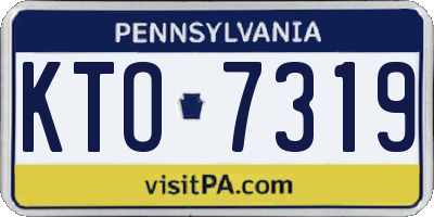 PA license plate KTO7319