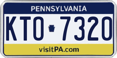 PA license plate KTO7320