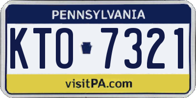 PA license plate KTO7321