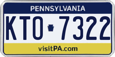 PA license plate KTO7322