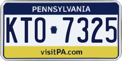 PA license plate KTO7325