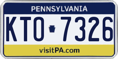 PA license plate KTO7326