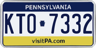 PA license plate KTO7332