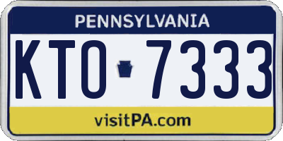 PA license plate KTO7333