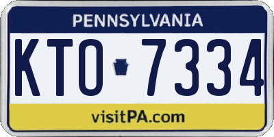 PA license plate KTO7334
