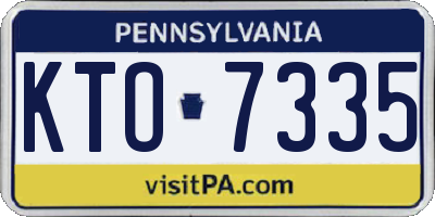 PA license plate KTO7335