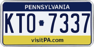 PA license plate KTO7337