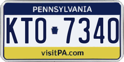 PA license plate KTO7340