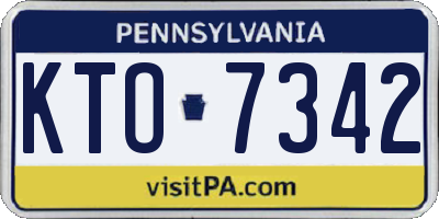 PA license plate KTO7342