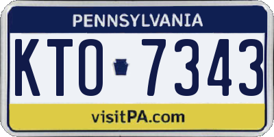 PA license plate KTO7343