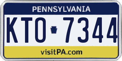 PA license plate KTO7344