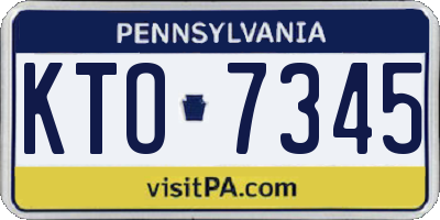 PA license plate KTO7345